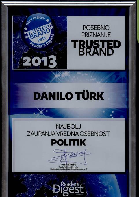 Reader´s Digest - Zaupanje v kategoriji politik